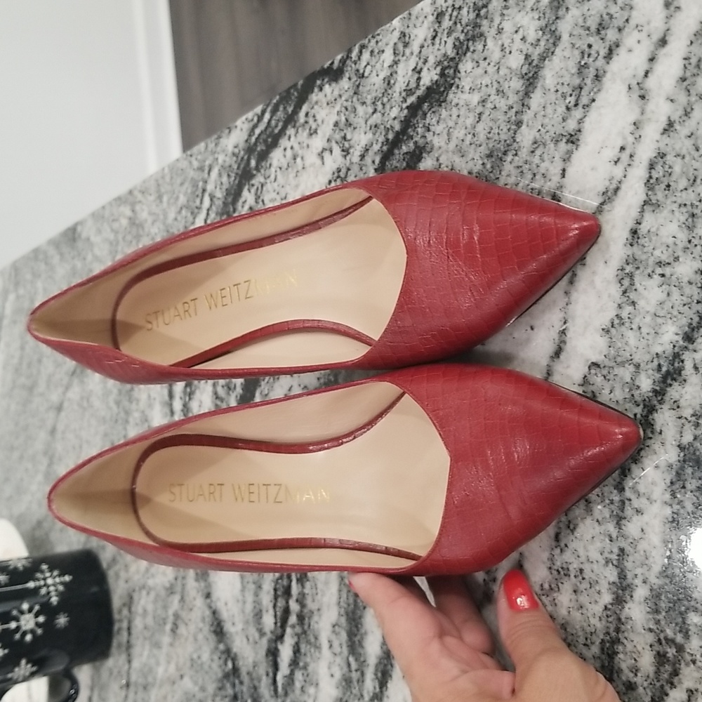 Stuart weitzman red croc heels - Picture 12 of 13